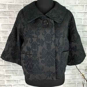 Nine West Brocade Floral Vintage Style Crop Jacket